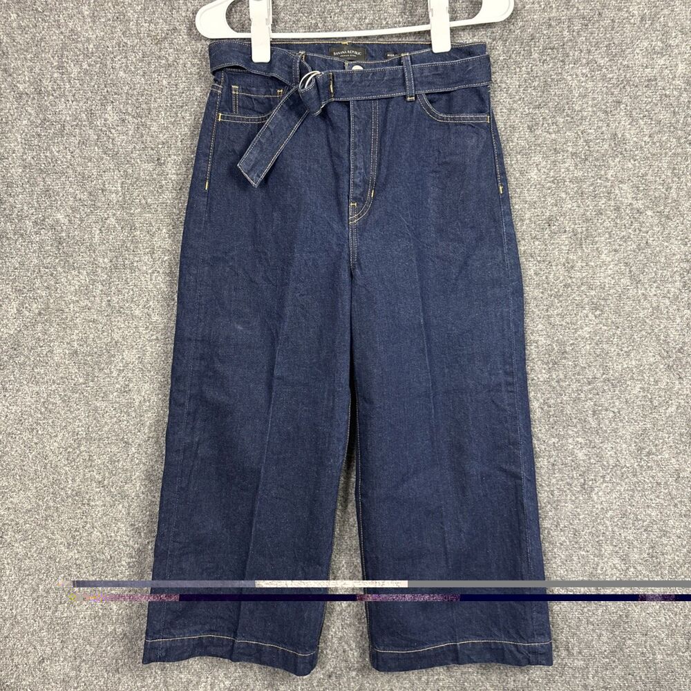Banana Republic Jeans Womens Size 28 Blue High rise Wide Leg Crop